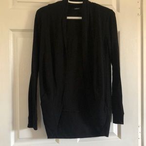 Open front black cardigan